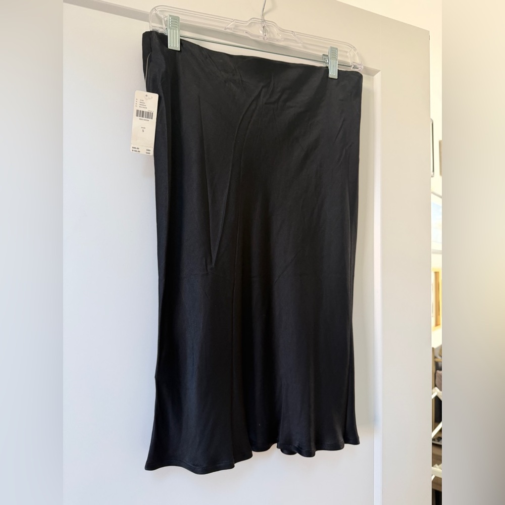 Anthropologie Black Knee Length Tilda Slip Skirt Size Small - NWT